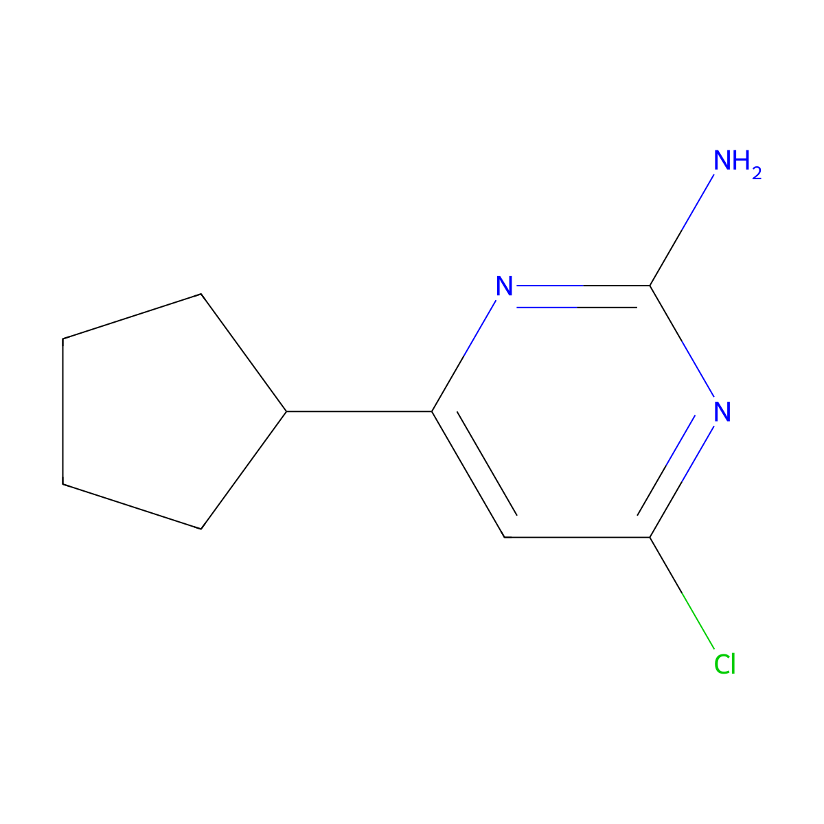 4-Chloro-6-cyclopentylpyrimidin-2-amine molecular structure, CAS 199863-89-3