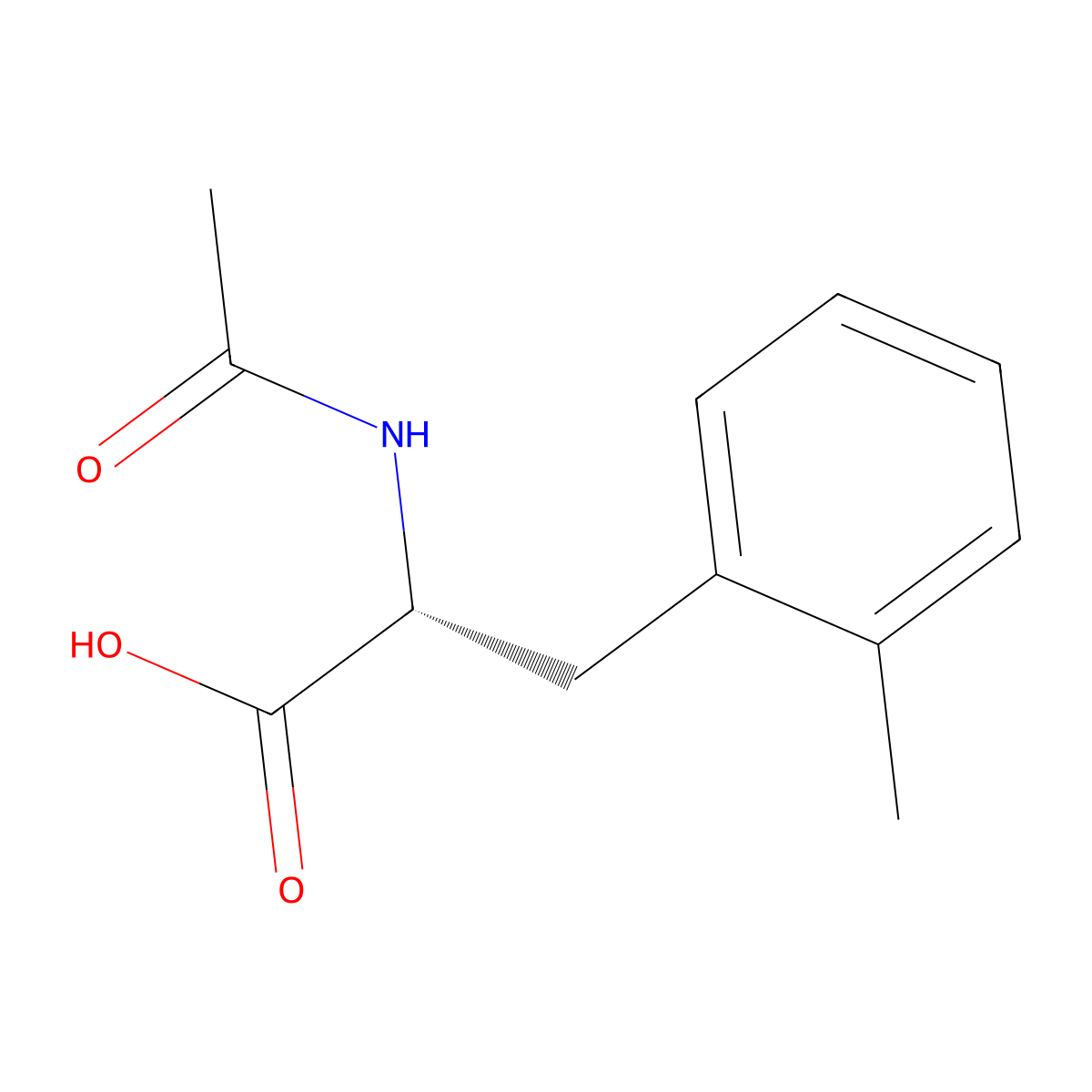 (2R)-2-acetamido-3-(2-methylphenyl)propanoic acid molecular structure, CAS 1998637-42-5