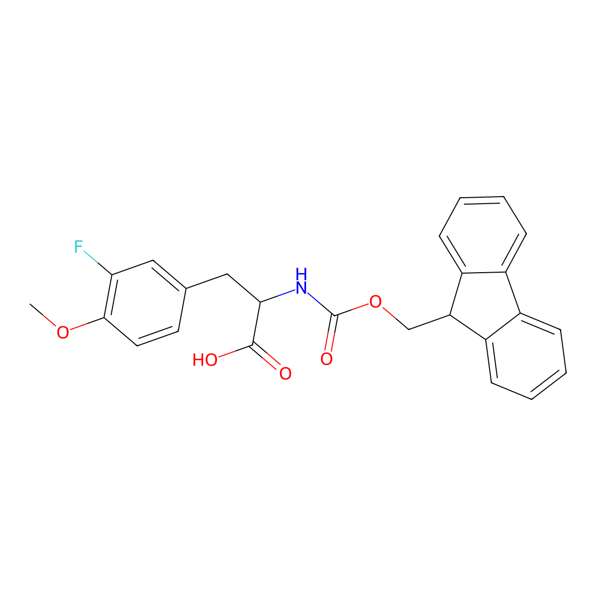 N-Fmoc-3-fluoro-O-methyl-L-tyrosine molecular structure, CAS 1998639-29-4