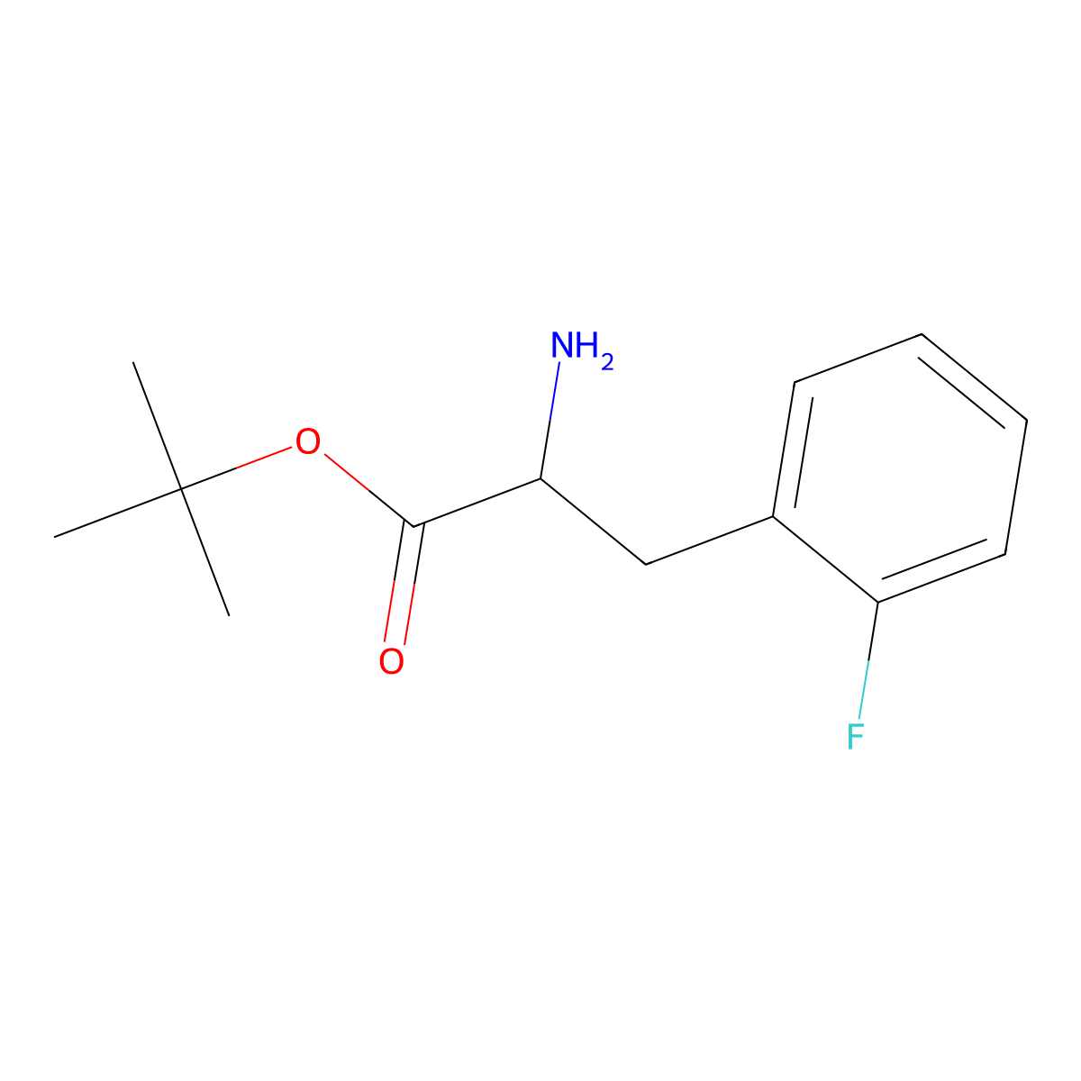 tert-butyl (2R)-2-amino-3-(2-fluorophenyl)propanoate molecular structure, CAS 1998639-54-5