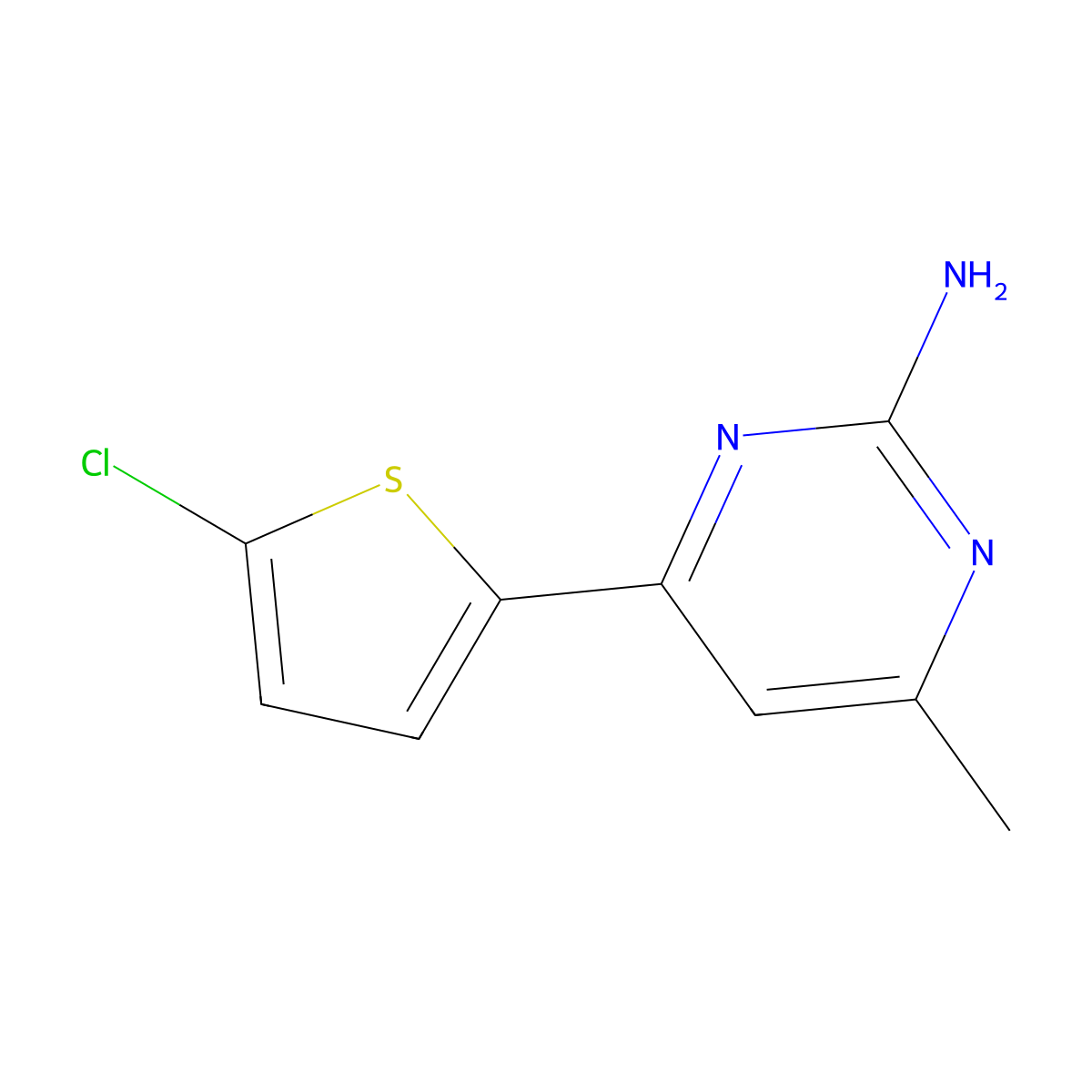 4-(5-Chlorothiophen-2-yl)-6-methylpyrimidin-2-amine molecular structure, CAS 199864-44-3