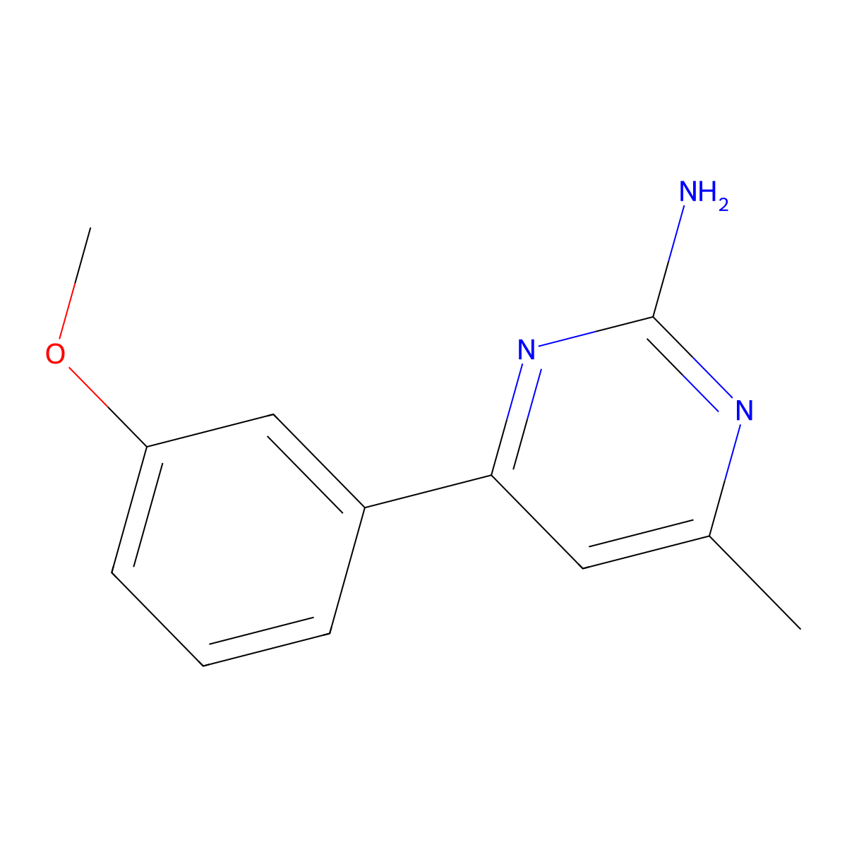 4-(3-Methoxyphenyl)-6-methyl-2-pyrimidinamine molecular structure, CAS 199864-45-4