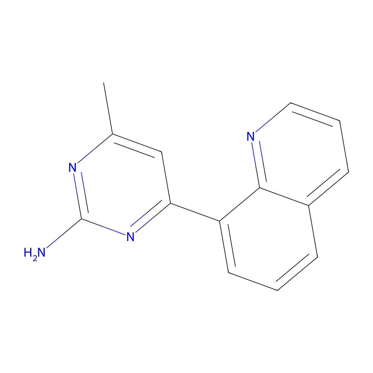 4-Methyl-6-(8-quinolinyl)-2-pyrimidinamine molecular structure, CAS 199864-92-1