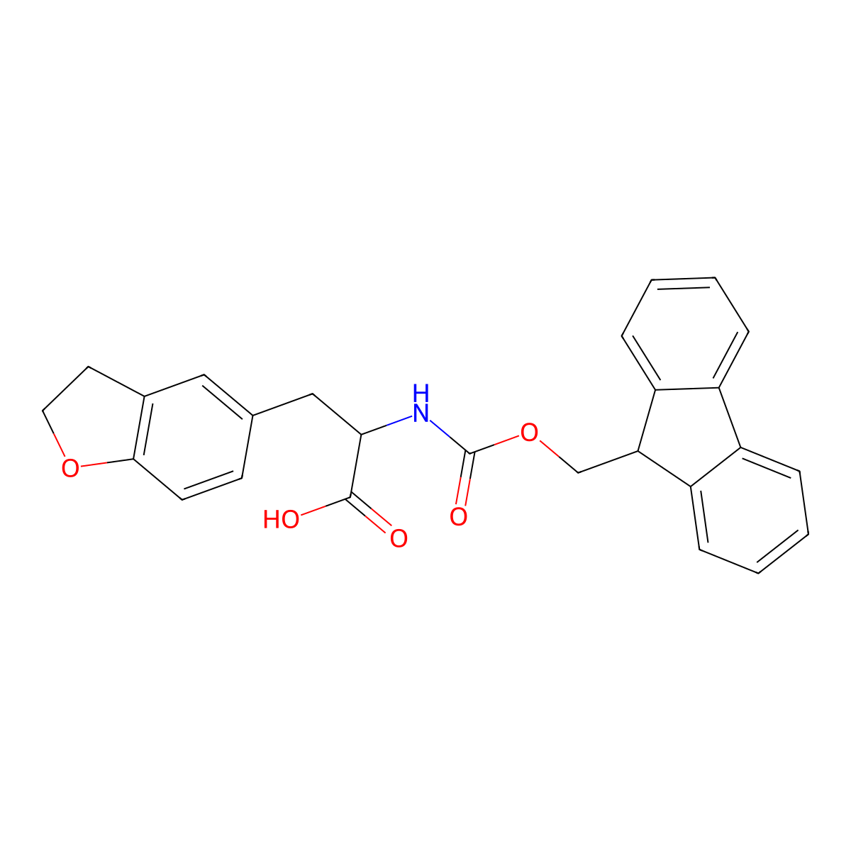 (S)-2-((((9H-Fluoren-9-yl)methoxy)carbonyl)amino)-3-(2,3-dihydrobenzofuran-5-yl)propanoic acid molecular structure, CAS 1998640-03-1
