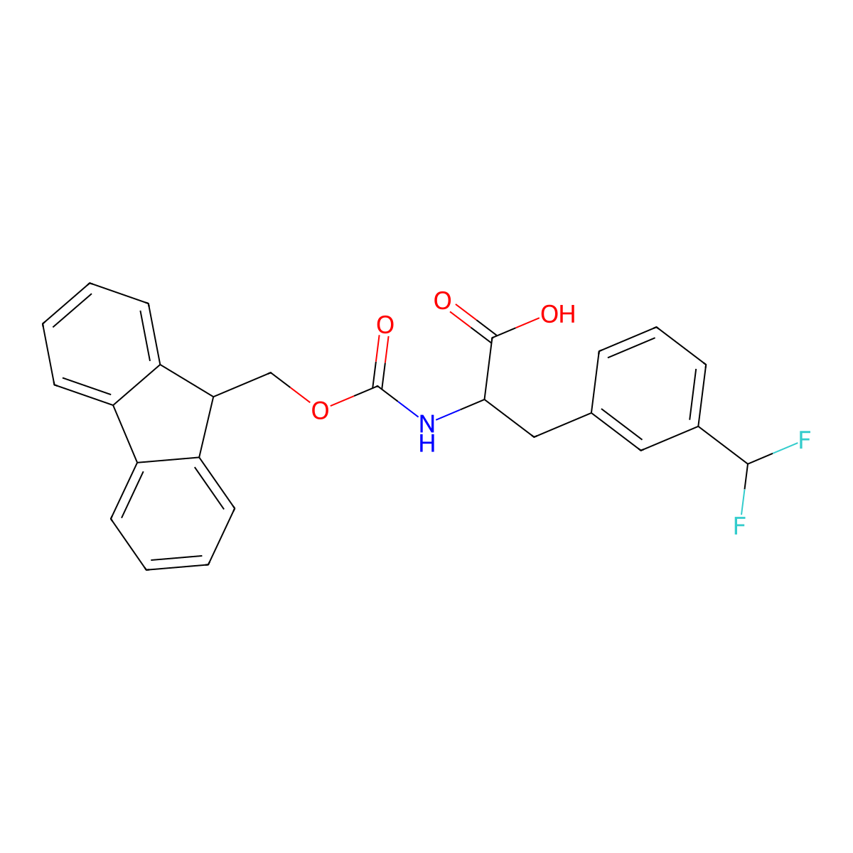 (S)-2-((((9H-fluoren-9-yl)methoxy)carbonyl)amino)-3-(3-(difluoromethyl)phenyl)propanoic acid molecular structure, CAS 1998640-07-5