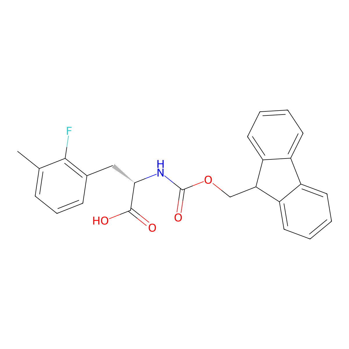 N-Fmoc-2-fluoro-3-methyl-L-phenylalanine molecular structure, CAS 1998640-11-1