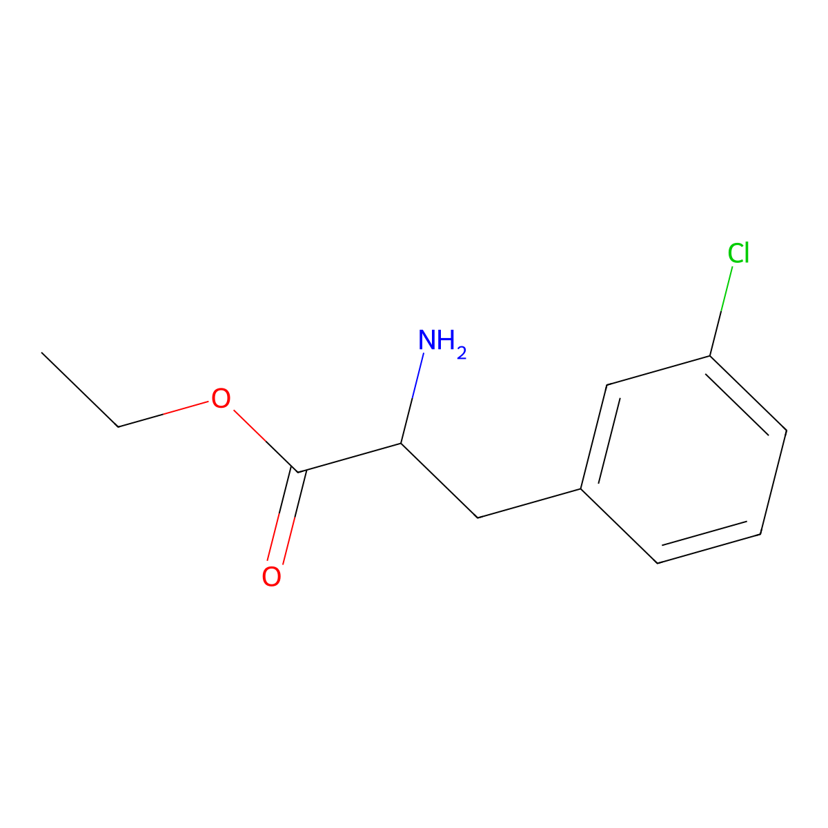 ethyl (2S)-2-amino-3-(3-chlorophenyl)propanoate molecular structure, CAS 1998642-22-0