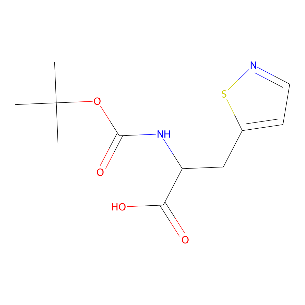 (2R)-2-{[(tert-butoxy)carbonyl]amino}-3-(1,2-thiazol-5-yl)propanoic acid molecular structure, CAS 1998644-06-6