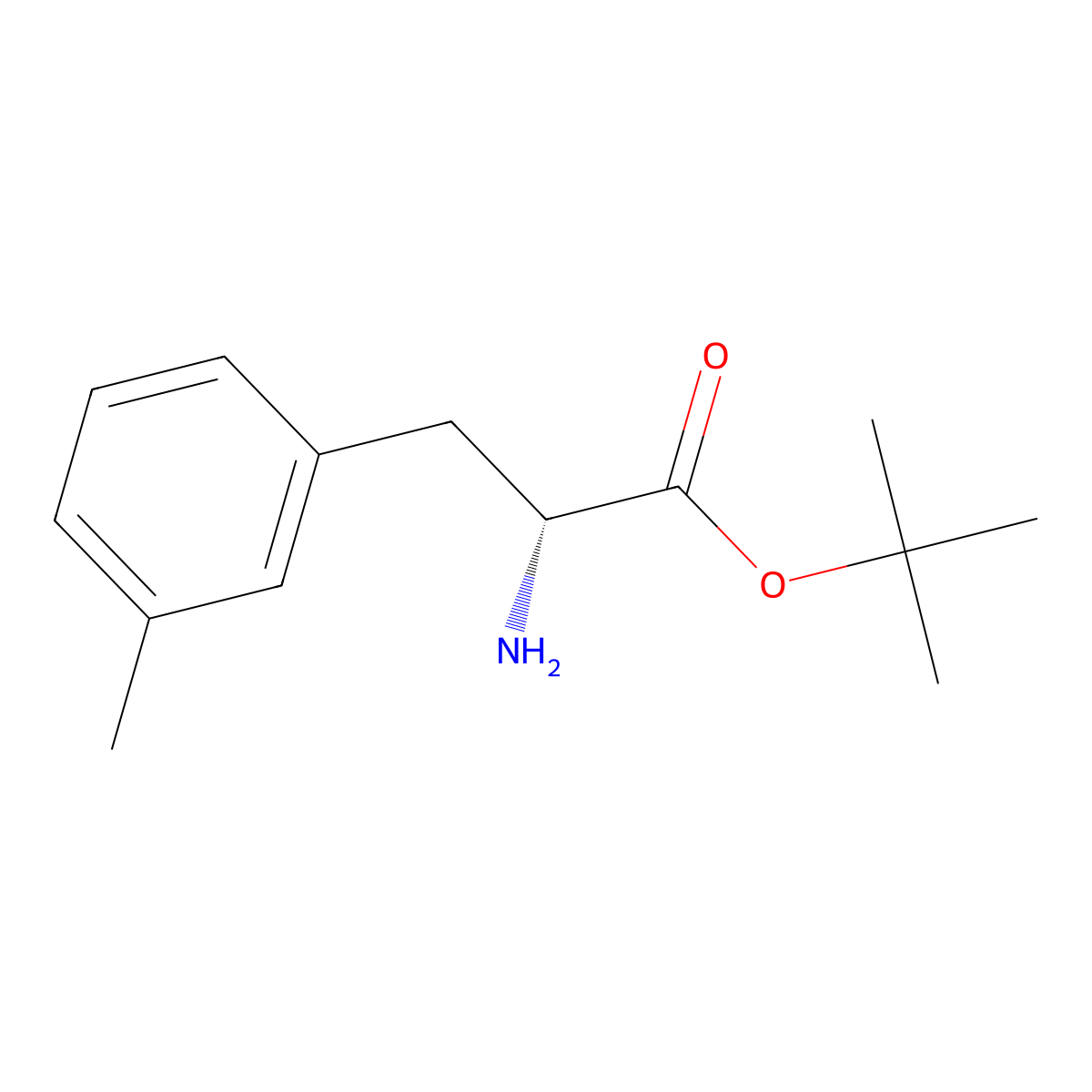 tert-butyl (2R)-2-amino-3-(3-methylphenyl)propanoate molecular structure, CAS 1998644-29-3