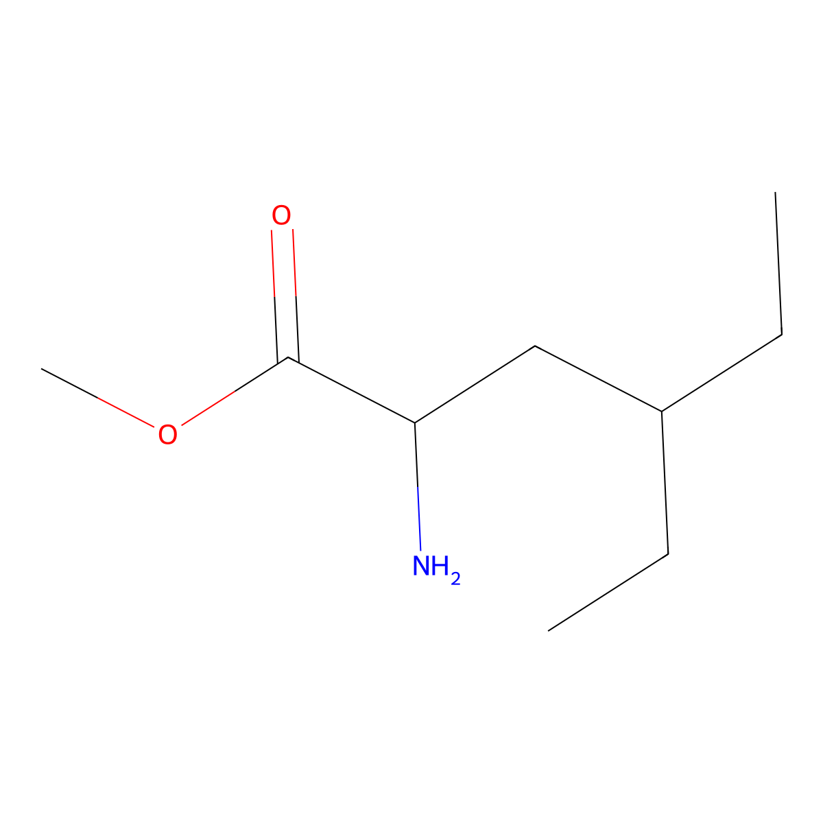 methyl (2S)-2-amino-4-ethylhexanoate molecular structure, CAS 1998645-48-9