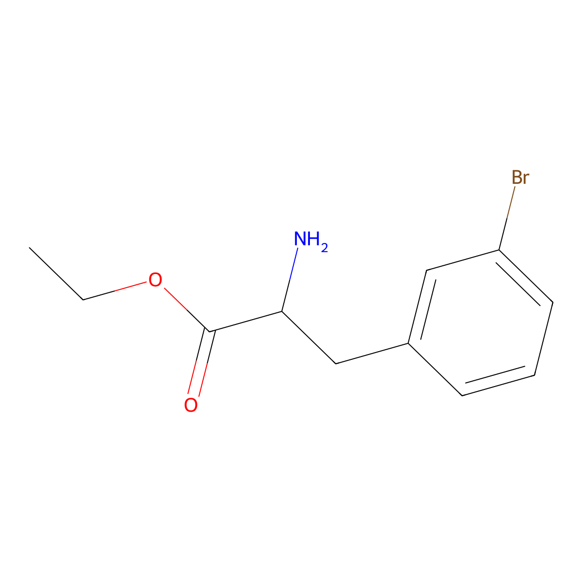 ethyl (2S)-2-amino-3-(3-bromophenyl)propanoate molecular structure, CAS 1998646-29-9