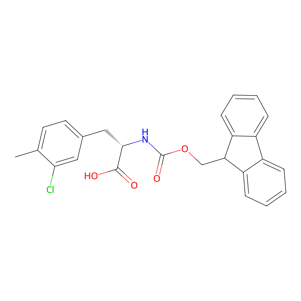 N-Fmoc-4-methyl-3-chloro-L-phenylalanine molecular structure, CAS 1998646-41-5
