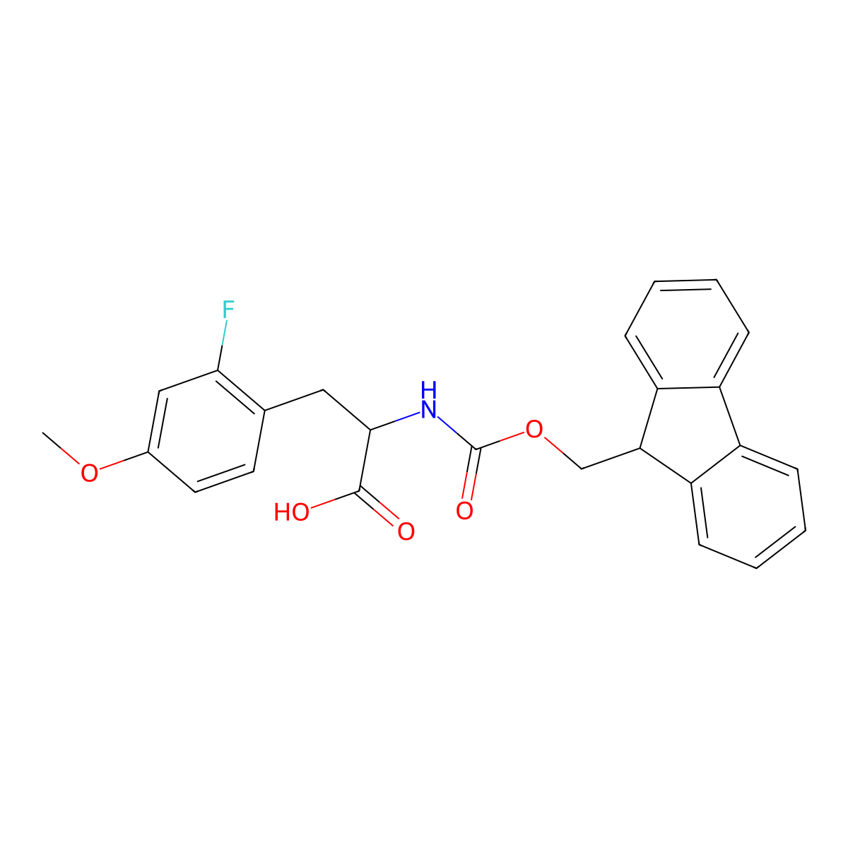 Fmoc-2-fluoro-4-methoxy-L-phenylalanine molecular structure, CAS 1998646-59-5