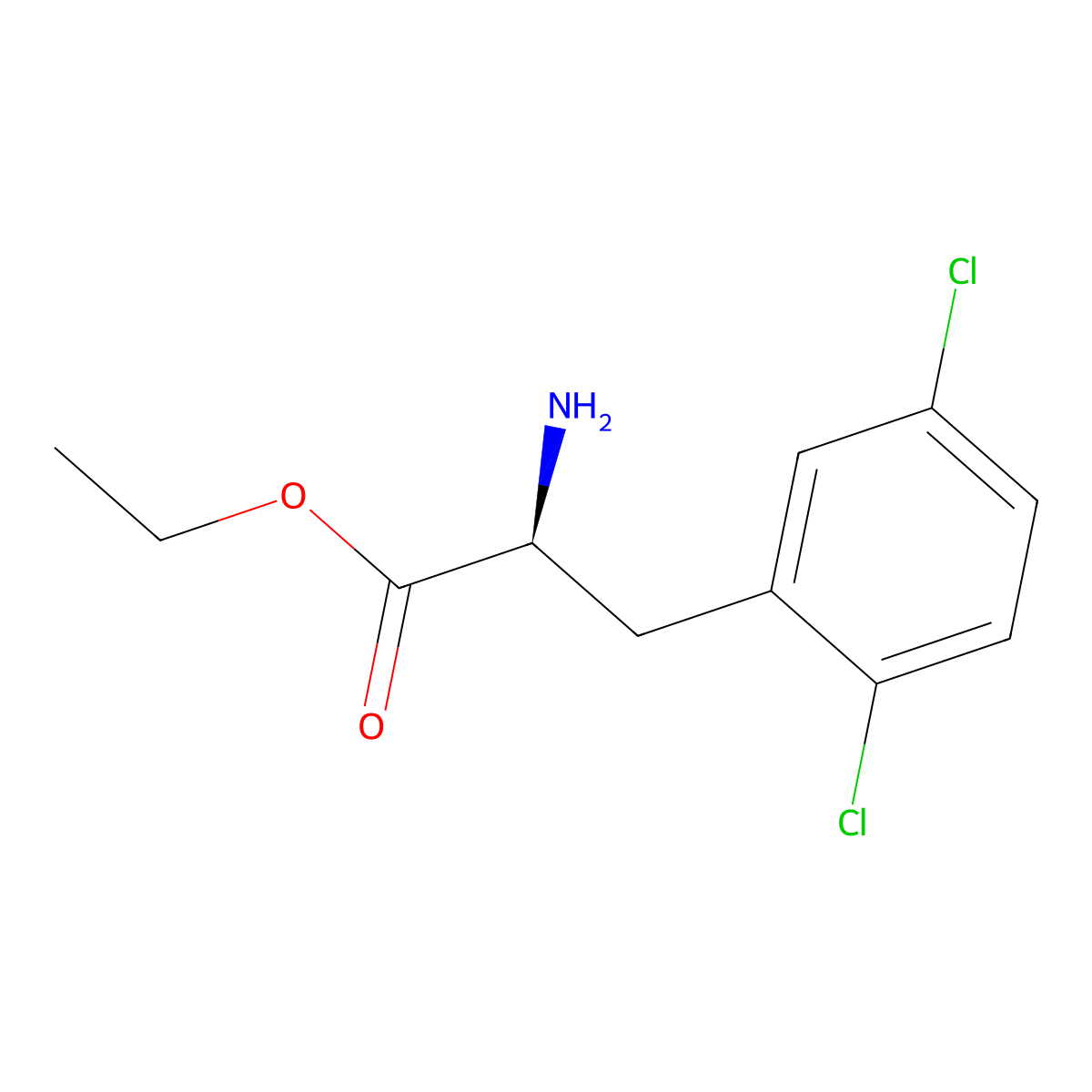 ethyl (2S)-2-amino-3-(2,5-dichlorophenyl)propanoate molecular structure, CAS 1998646-65-3