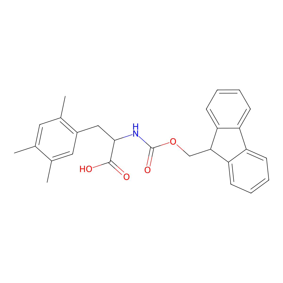 (2S)-2-(9H-fluoren-9-ylmethoxycarbonylamino)-3-(2,4,5-trimethylphenyl)propanoic acid molecular structure, CAS 1998646-86-8