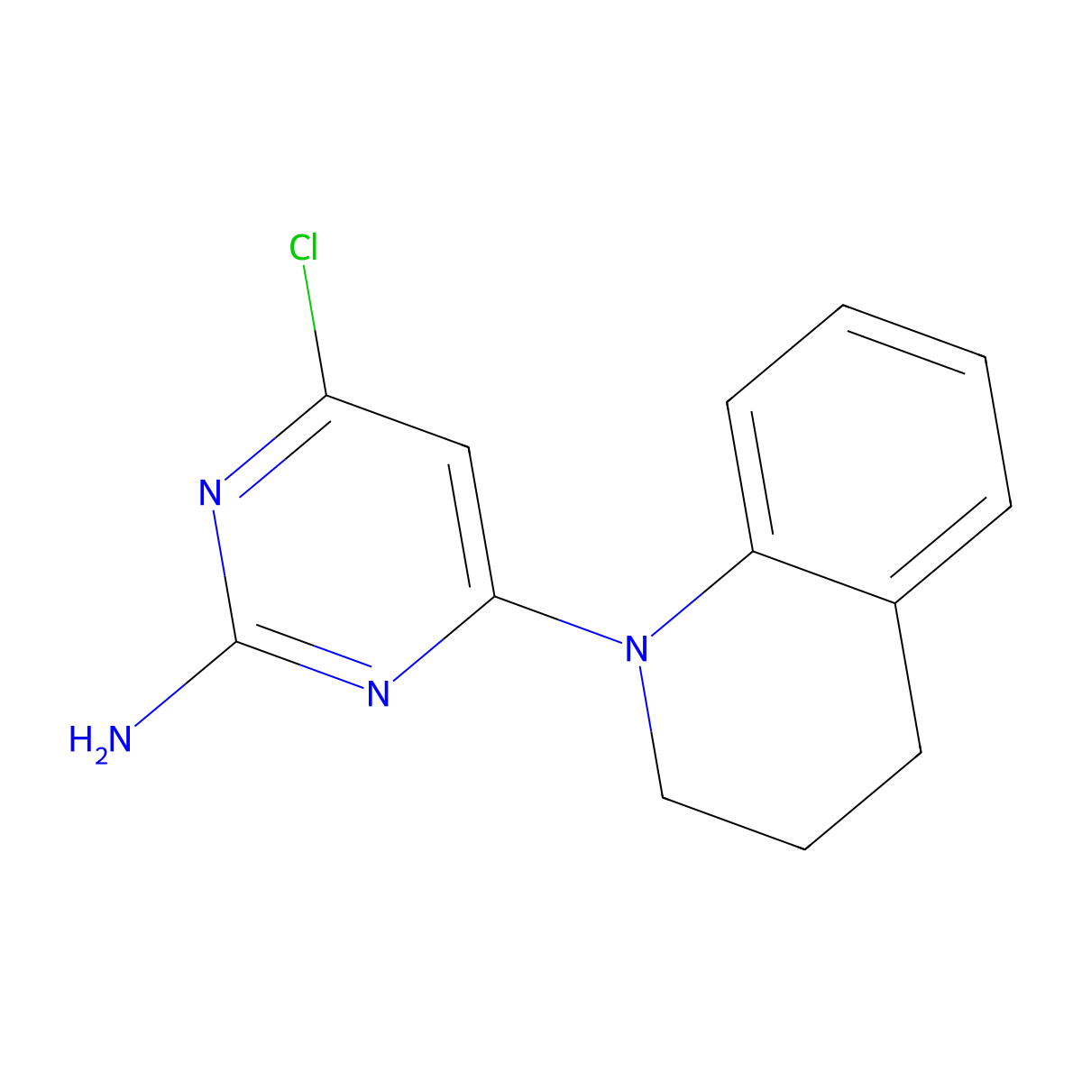 4-chloro-6-[3,4-dihydro-1(2H)-quinolinyl]-2-pyrimidinamine molecular structure, CAS 199865-28-6