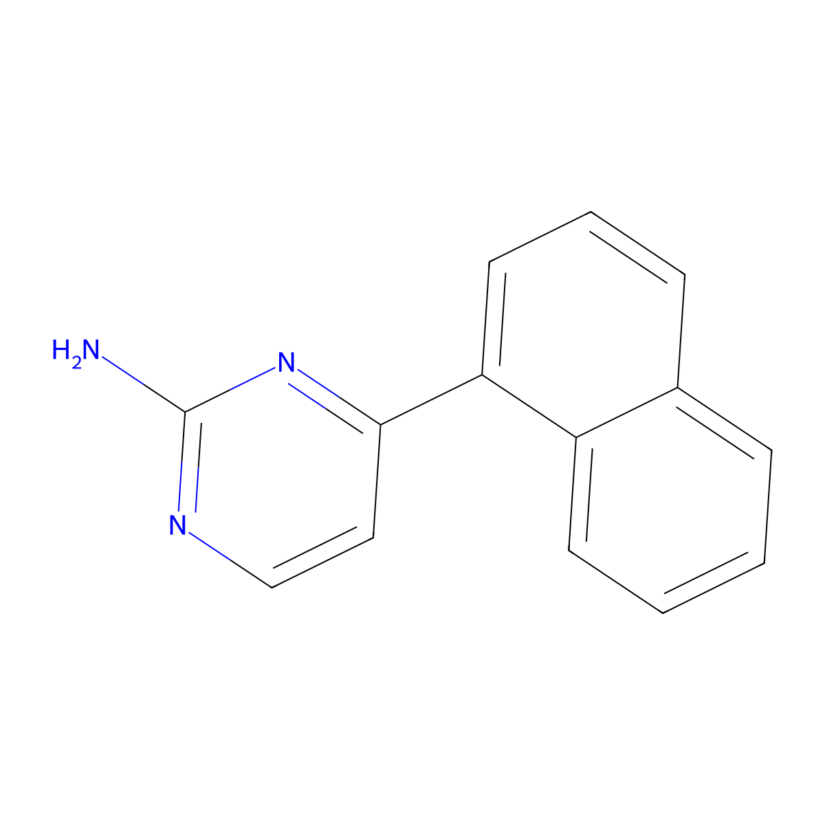 4-(Naphthalen-1-yl)pyrimidin-2-amine molecular structure, CAS 199865-57-1