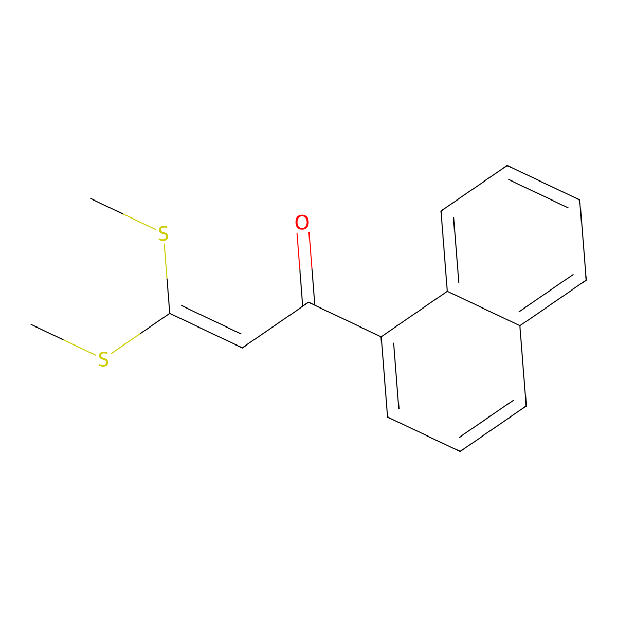 2-Propen-1-one, 3,3-bis(methylthio)-1-(1-naphthalenyl)- molecular structure, CAS 199865-59-3