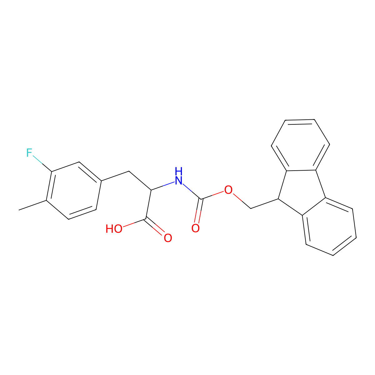 N-Fmoc-3-fluoro-4-methyl-L-phenylalanine molecular structure, CAS 1998650-48-8