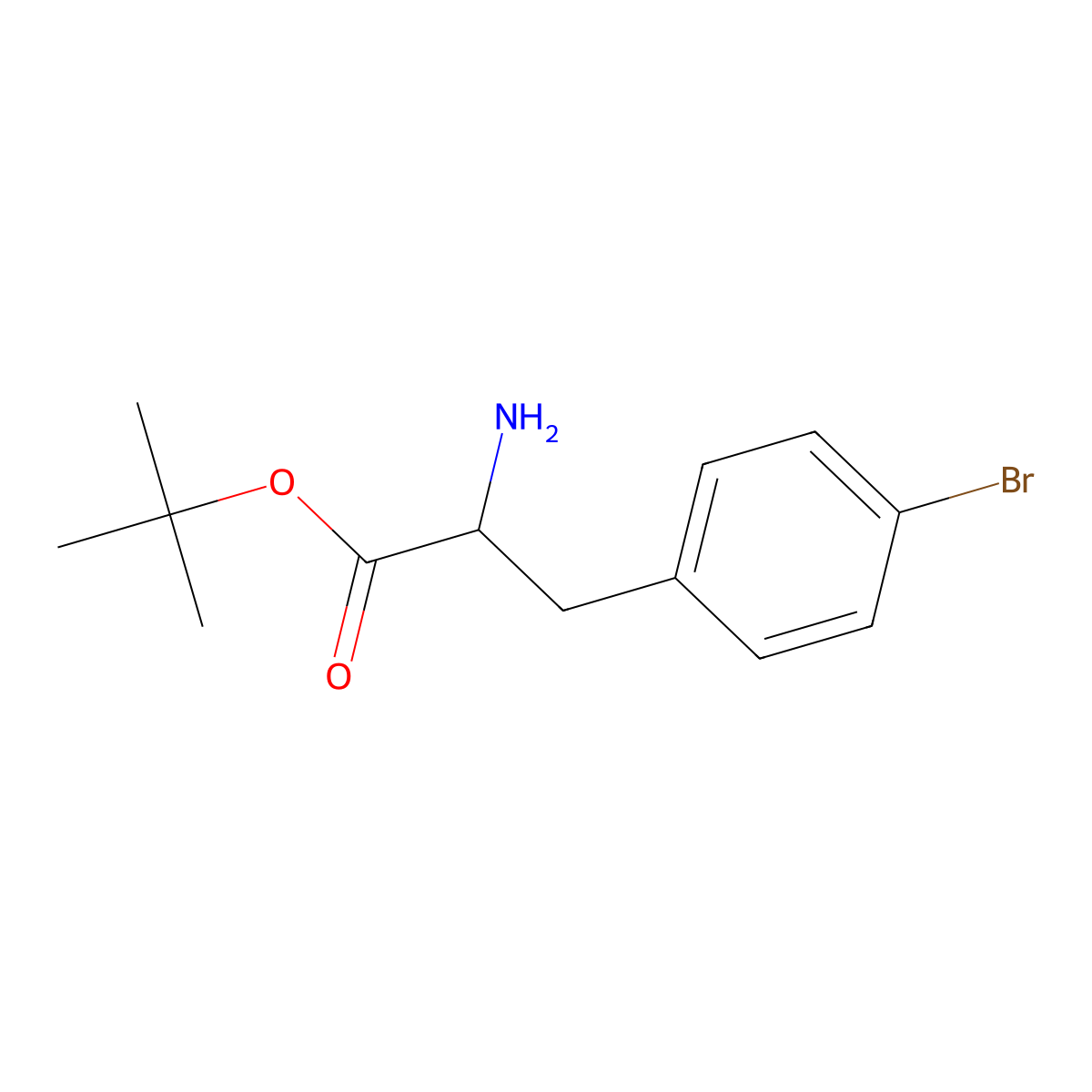 tert-butyl (2R)-2-amino-3-(4-bromophenyl)propanoate molecular structure, CAS 1998651-95-8