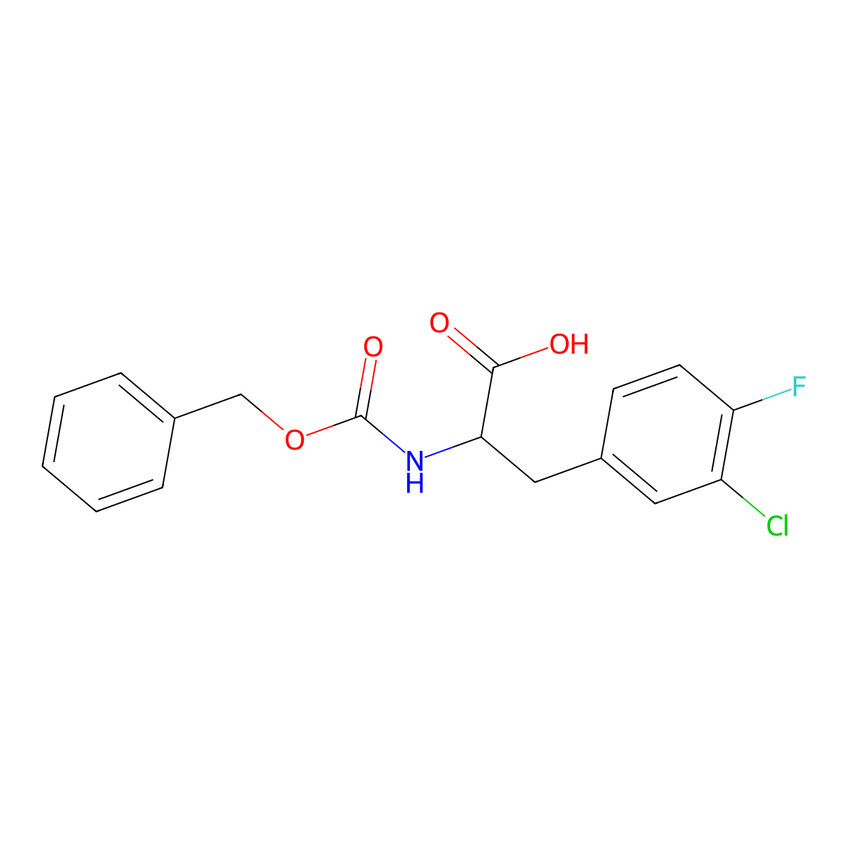 (2R)-2-{[(benzyloxy)carbonyl]amino}-3-(3-chloro-4-fluorophenyl)propanoic acid molecular structure, CAS 1998654-65-1