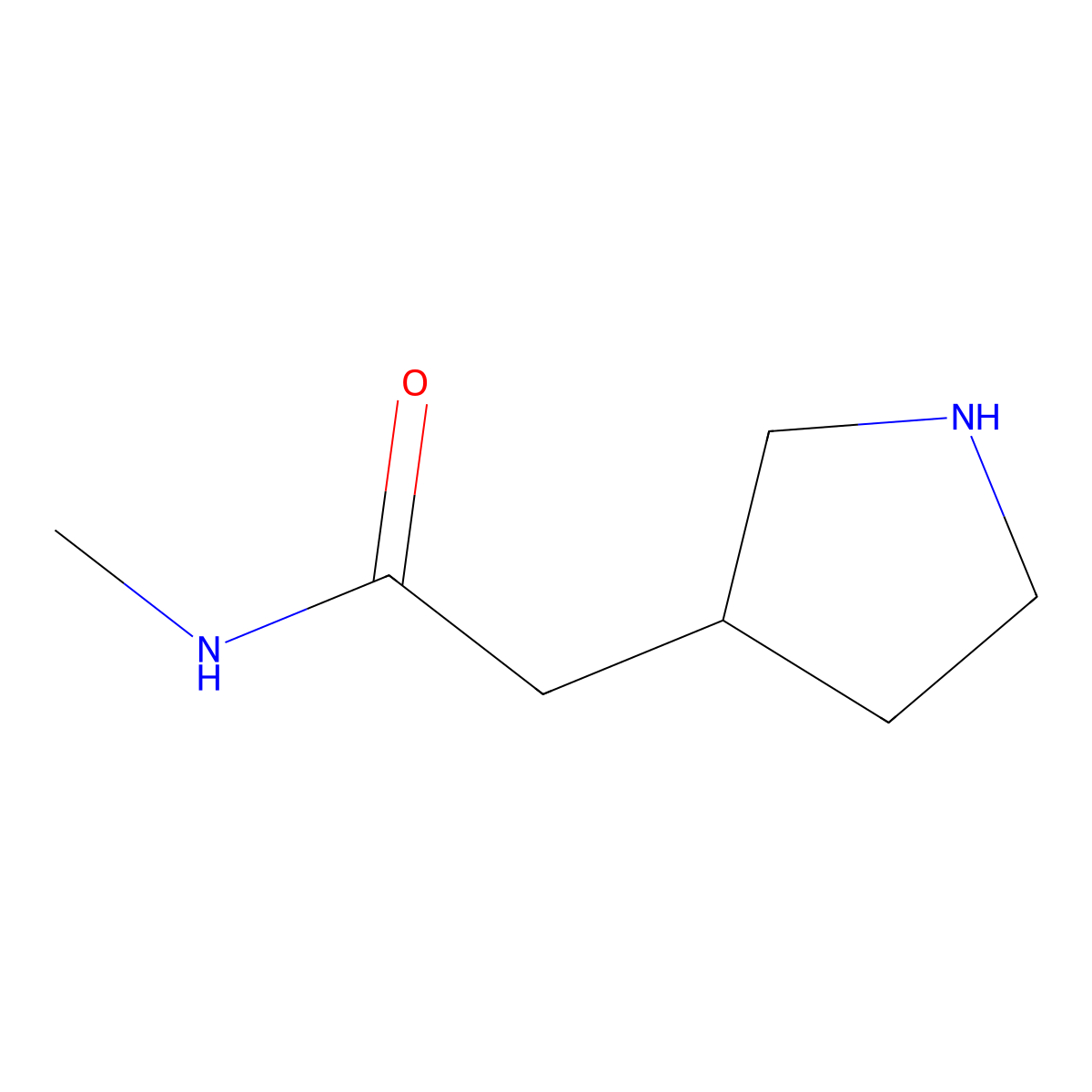 N-methyl-2-[(3R)-pyrrolidin-3-yl]acetamide molecular structure, CAS 1998678-15-1