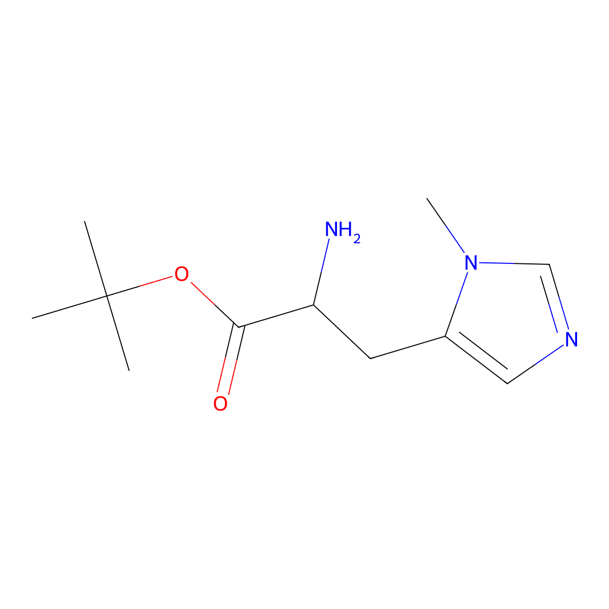 tert-butyl (2S)-2-amino-3-(1-methyl-1H-imidazol-5-yl)propanoate molecular structure, CAS 1998687-94-7