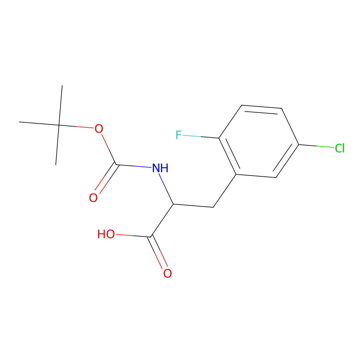 (2S)-2-{[(tert-butoxy)carbonyl]amino}-3-(5-chloro-2-fluorophenyl)propanoic acid molecular structure, CAS 1998691-87-4
