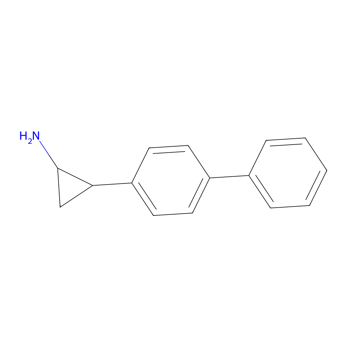 rac-(1R,2S)-2-(4-phenylphenyl)cyclopropan-1-amine molecular structure, CAS 1998696-56-2