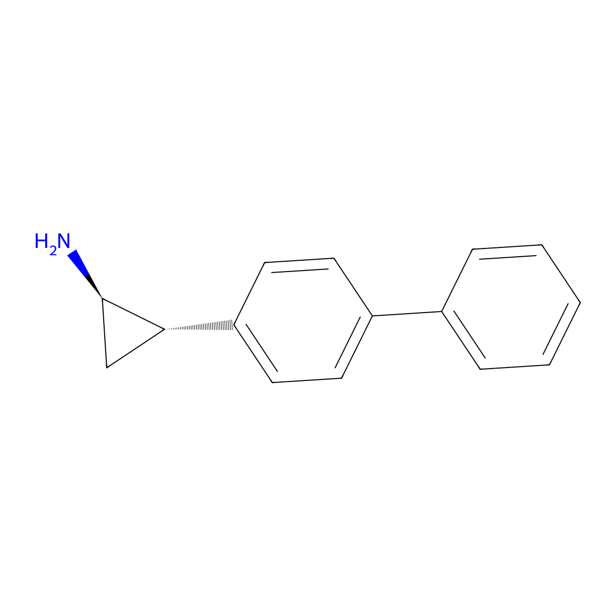 rac-(1R,2S)-2-(4-phenylphenyl)cyclopropan-1-amine molecular structure, CAS 1998696-56-2