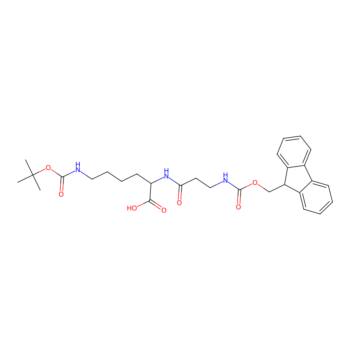 N2-(3-((((9H-Fluoren-9-YL)methoxy)carbonyl)amino)propanoyl)-N6-(tert-butoxycarbonyl)-L-lysine molecular structure, CAS 1998700-95-0
