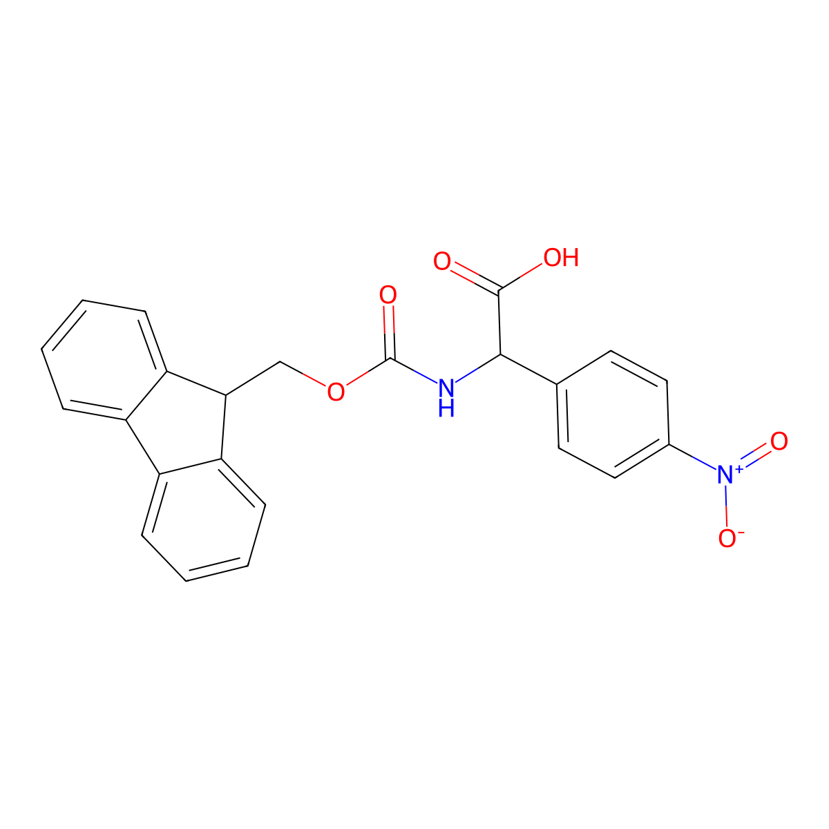 Fmoc-D-Phg(4-NO2)-OH molecular structure, CAS 1998701-00-0