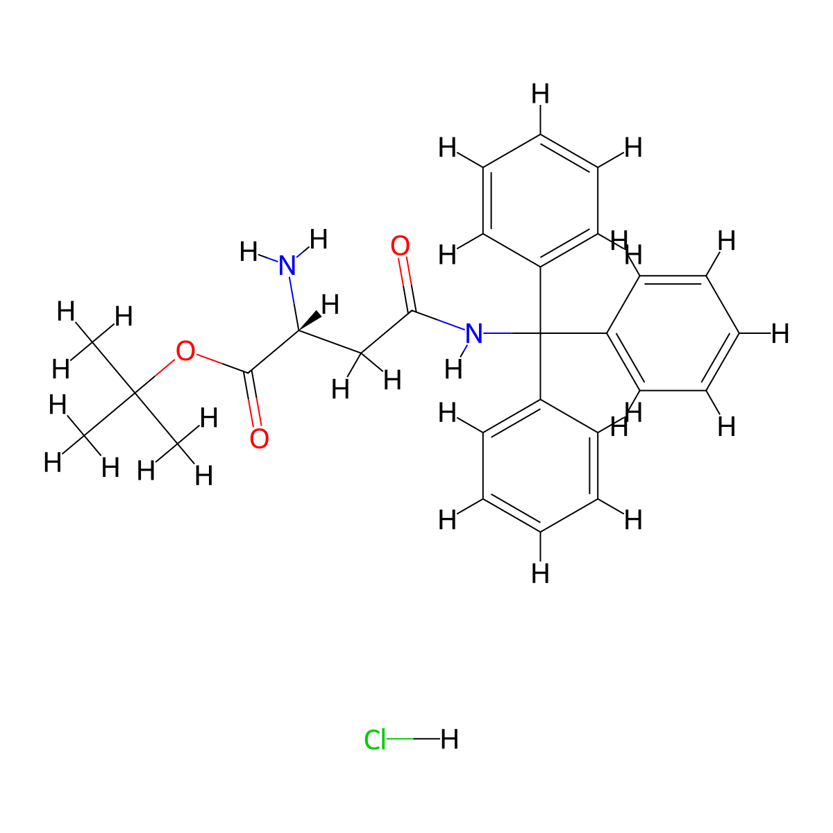 (R)-tert-butyl 2-amino-4-oxo-4-(tritylamino)butanoate hydrochloride molecular structure, CAS 1998701-13-5