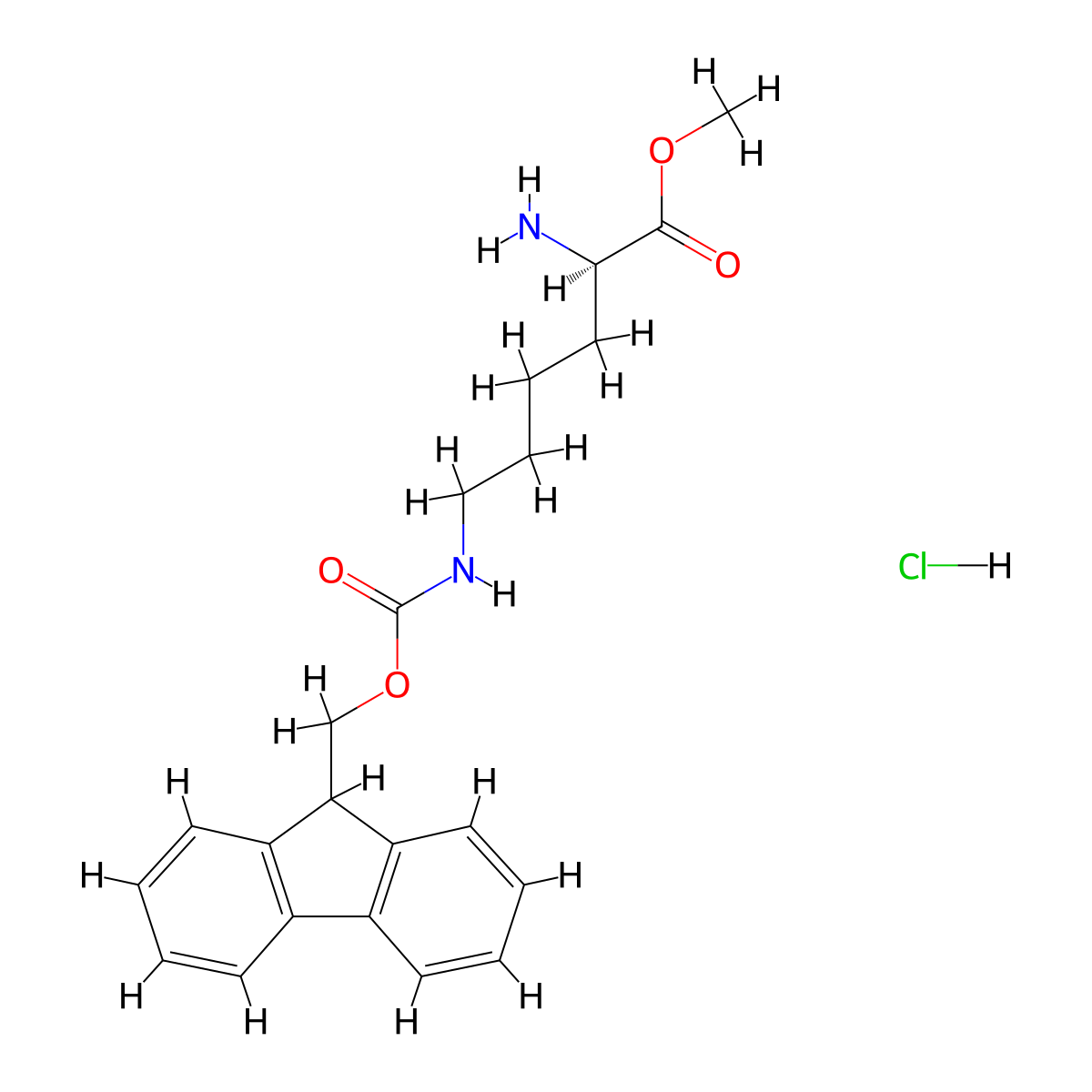 H-D-Lys(Fmoc)-OMe.HCl molecular structure, CAS 1998701-15-7