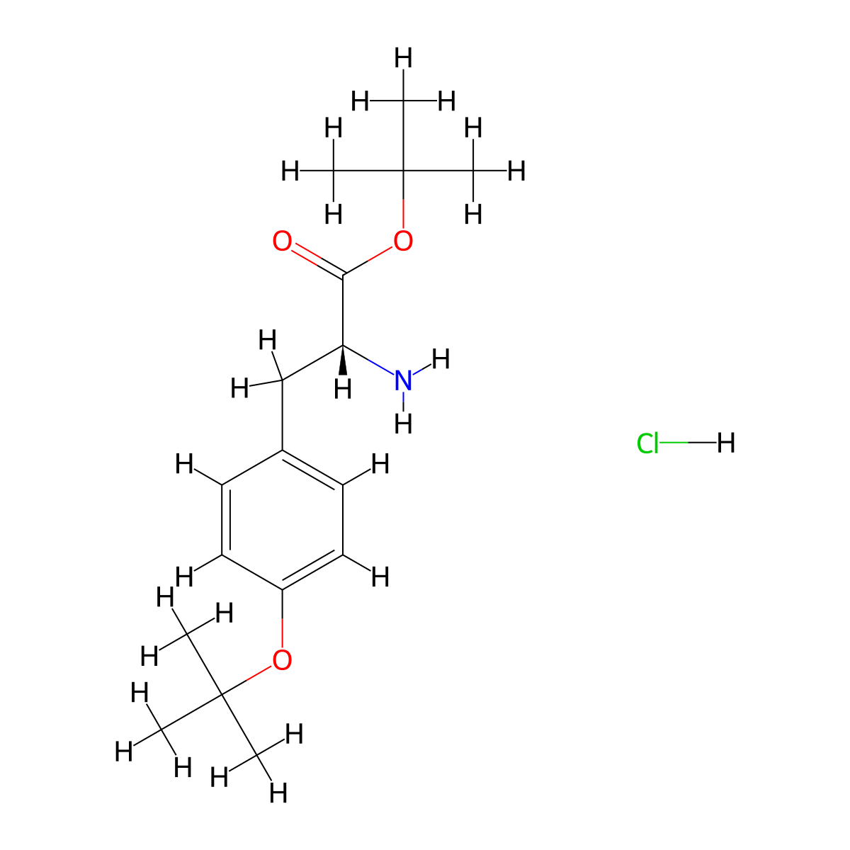 H-D-Tyr(tBu)-OtBu.HCl molecular structure, CAS 1998701-20-4
