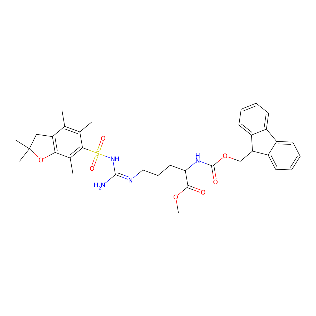 Fmoc-Arg(Pbf)-OMe molecular structure, CAS 1998701-23-7