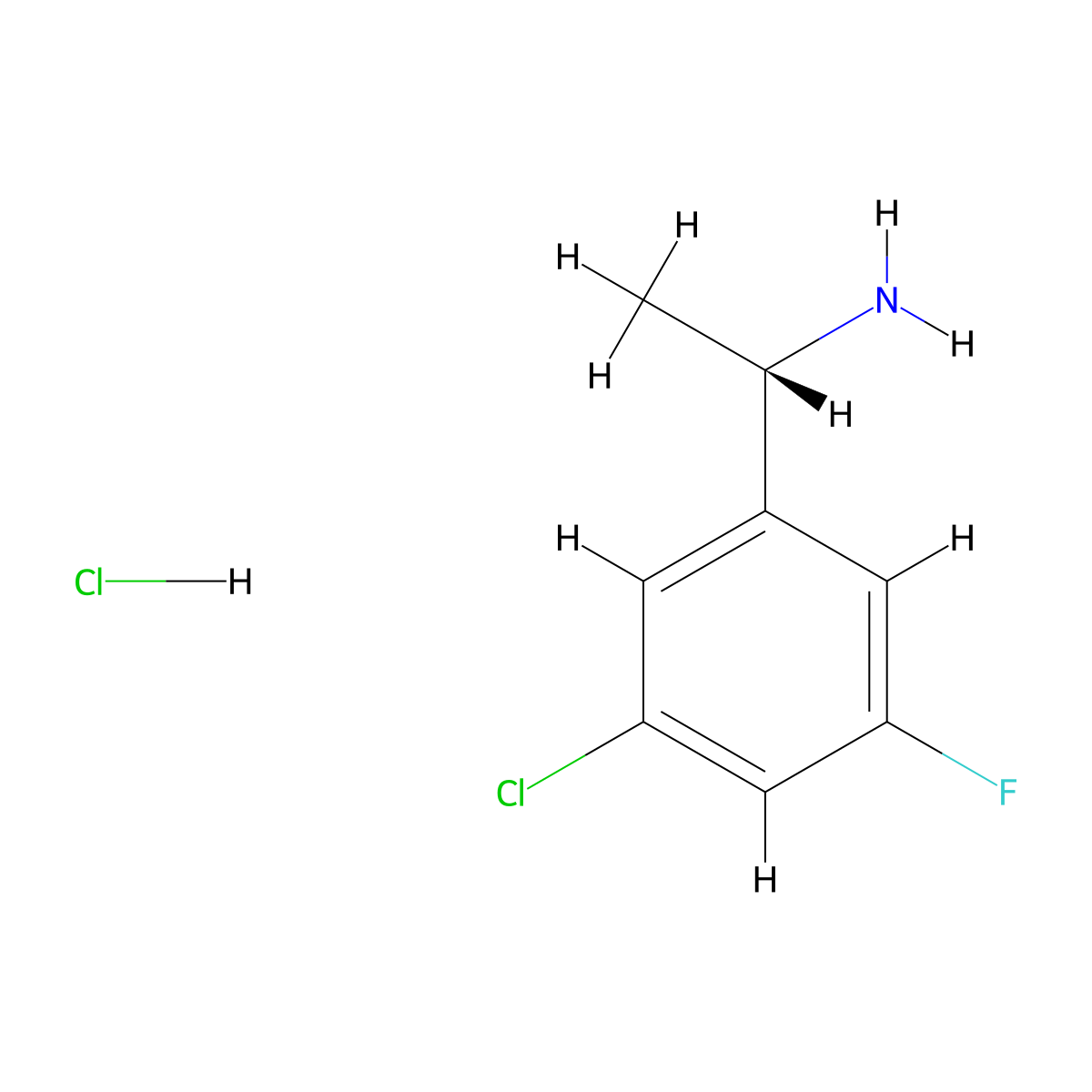 (S)-1-(3-Chloro-5-fluorophenyl)ethanamine hydrochloride molecular structure, CAS 1998701-29-3