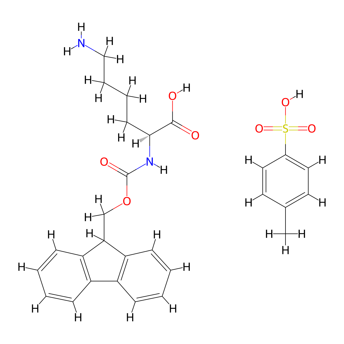 Fmoc-Lys-OH.TosOH molecular structure, CAS 1998701-31-7