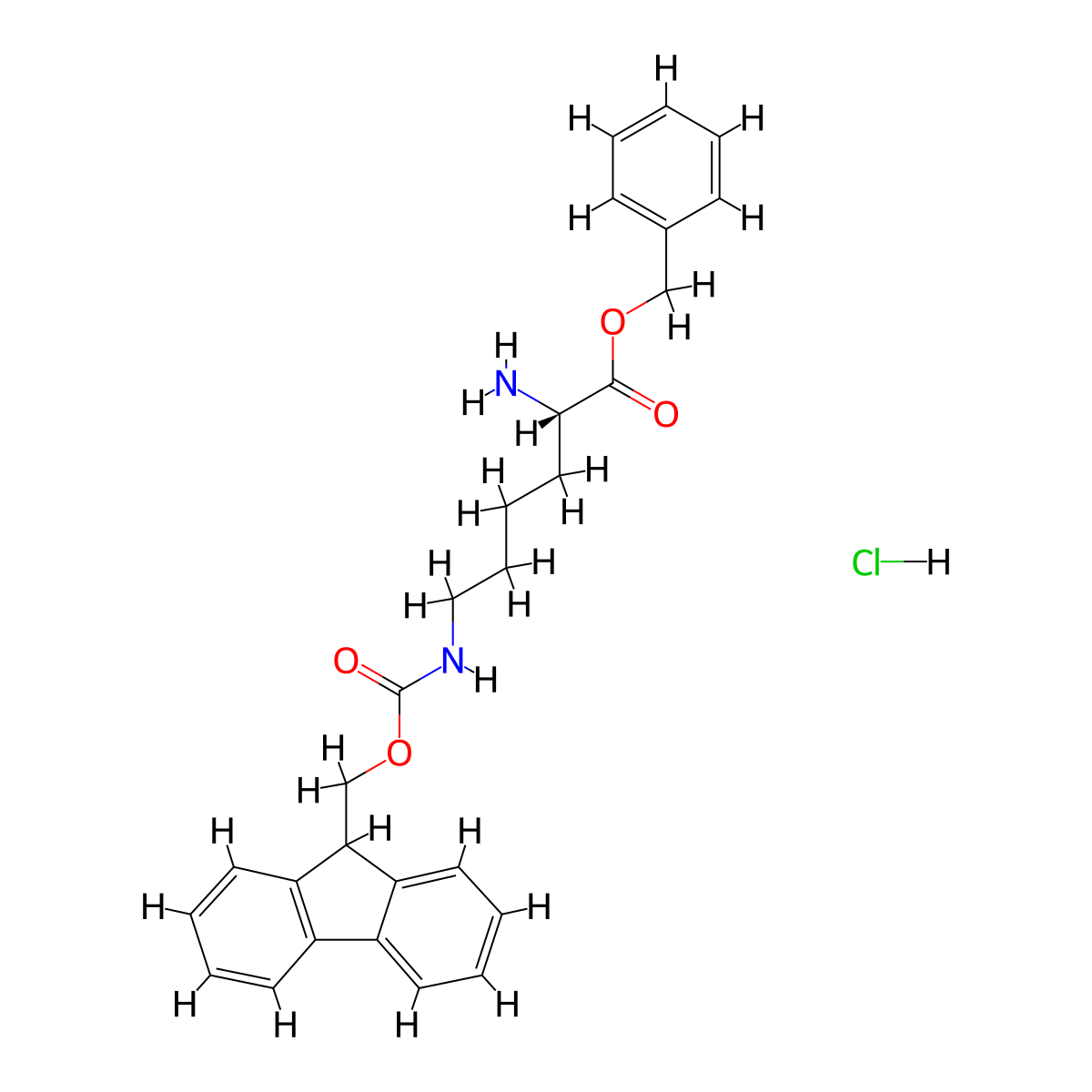 H-Lys(Fmoc)-Obzl.HCl molecular structure, CAS 1998701-34-0