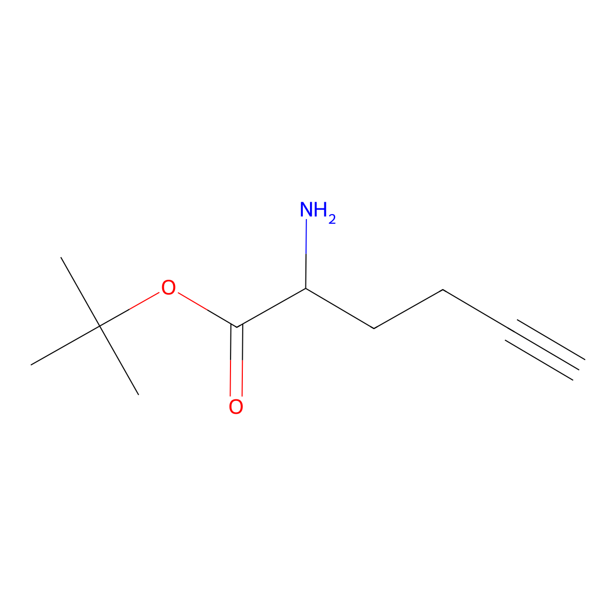 tert-butyl (2S)-2-aminohex-5-ynoate molecular structure, CAS 1998701-36-2