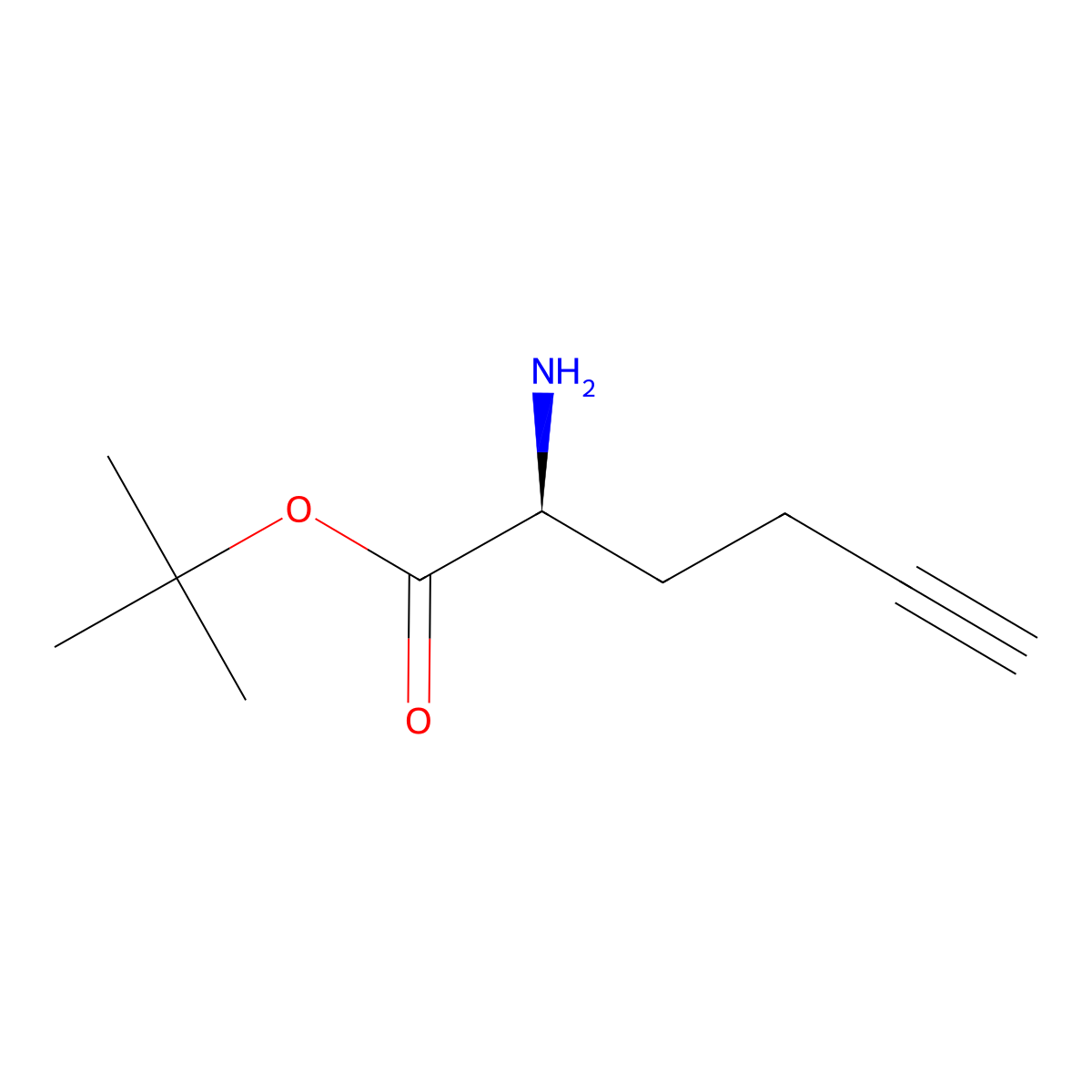 tert-butyl (2S)-2-aminohex-5-ynoate molecular structure, CAS 1998701-36-2