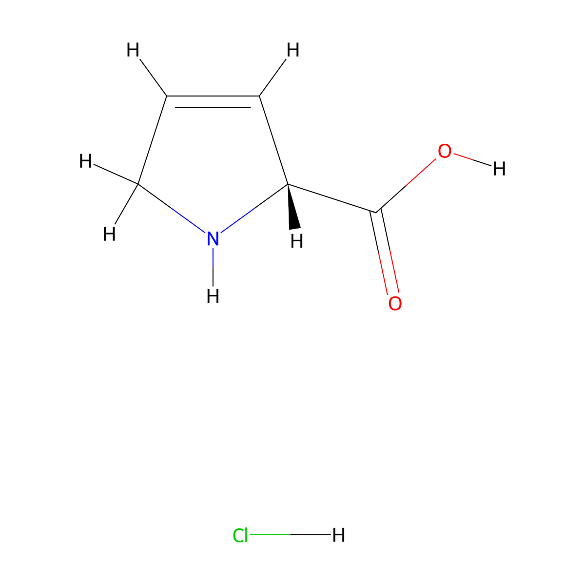 (R)-2,5-Dihydro-1H-pyrrole-2-carboxylic acid hydrochloride molecular structure, CAS 1998701-37-3