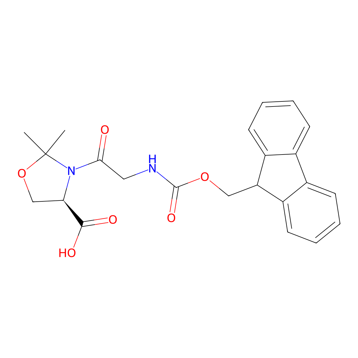 Fmoc-Gly-D-Ser(psi(Me,Me)-Pro)-OH molecular structure, CAS 1998701-38-4
