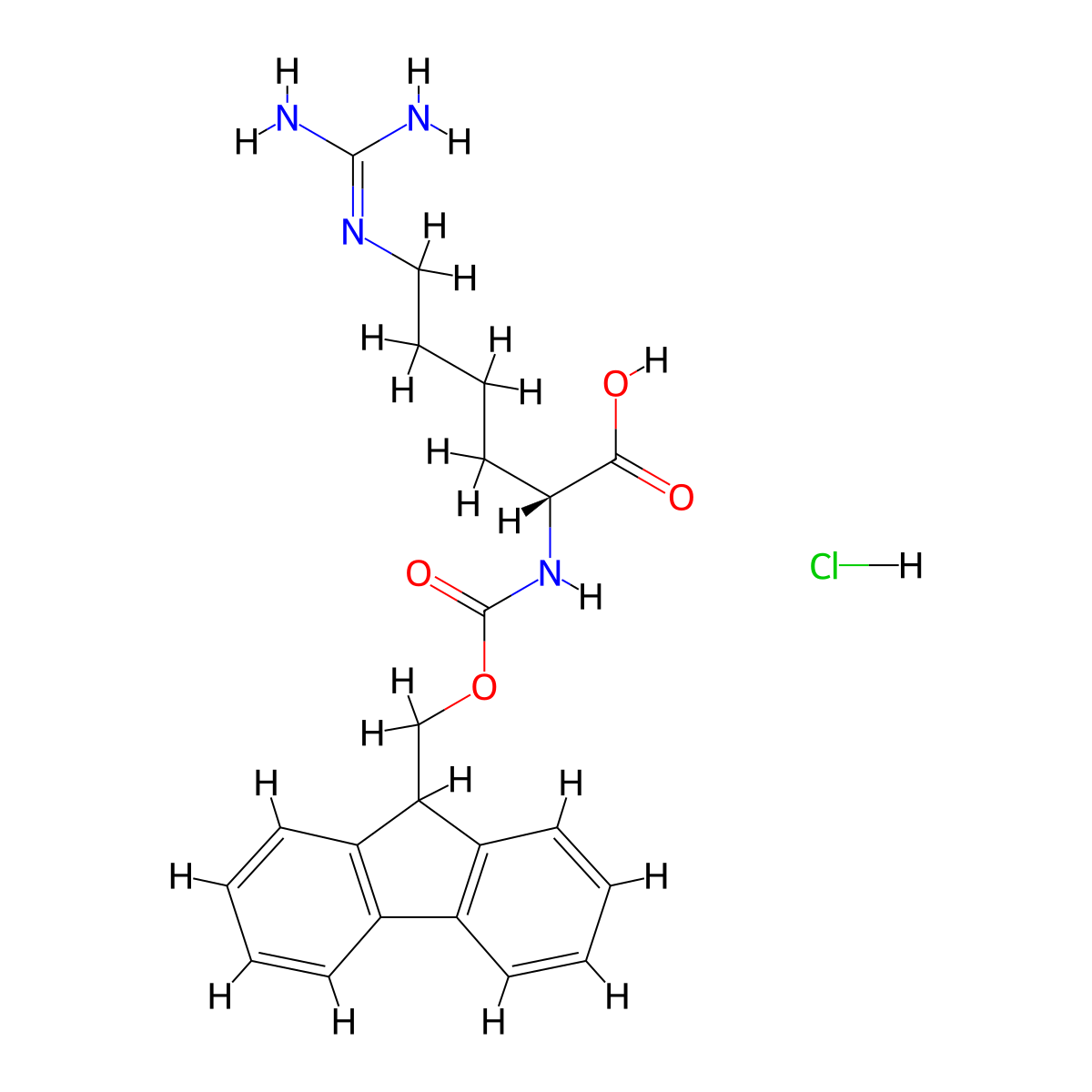 Fmoc-D-HoArg-OH.HCl molecular structure, CAS 1998701-39-5