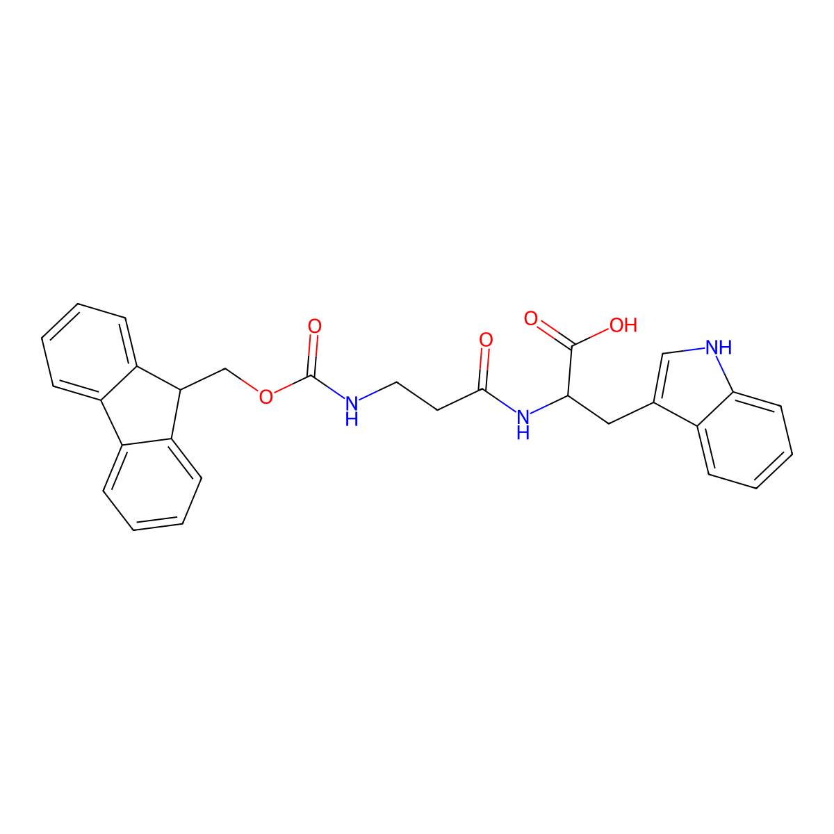 Fmoc-beta-Ala-D-Trp-OH molecular structure, CAS 1998701-40-8