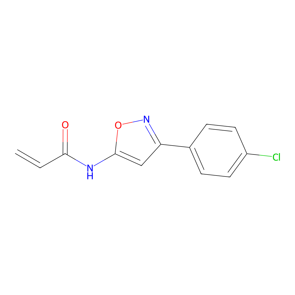 N-[3-(4-chlorophenyl)-1,2-oxazol-5-yl]prop-2-enamide molecular structure, CAS 1998702-63-8