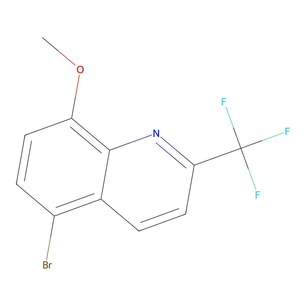 5-Bromo-8-methoxy-2-(trifluoromethyl)quinoline molecular structure, CAS 199872-02-1