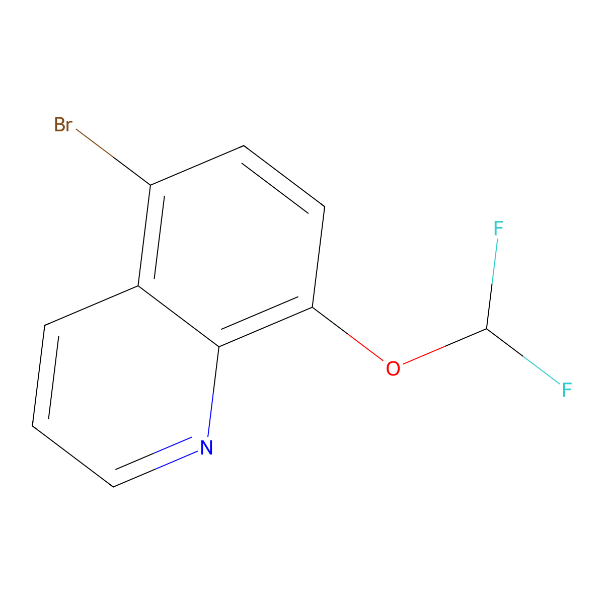 5-Bromo-8-(difluoromethoxy)quinoline molecular structure, CAS 199872-10-1