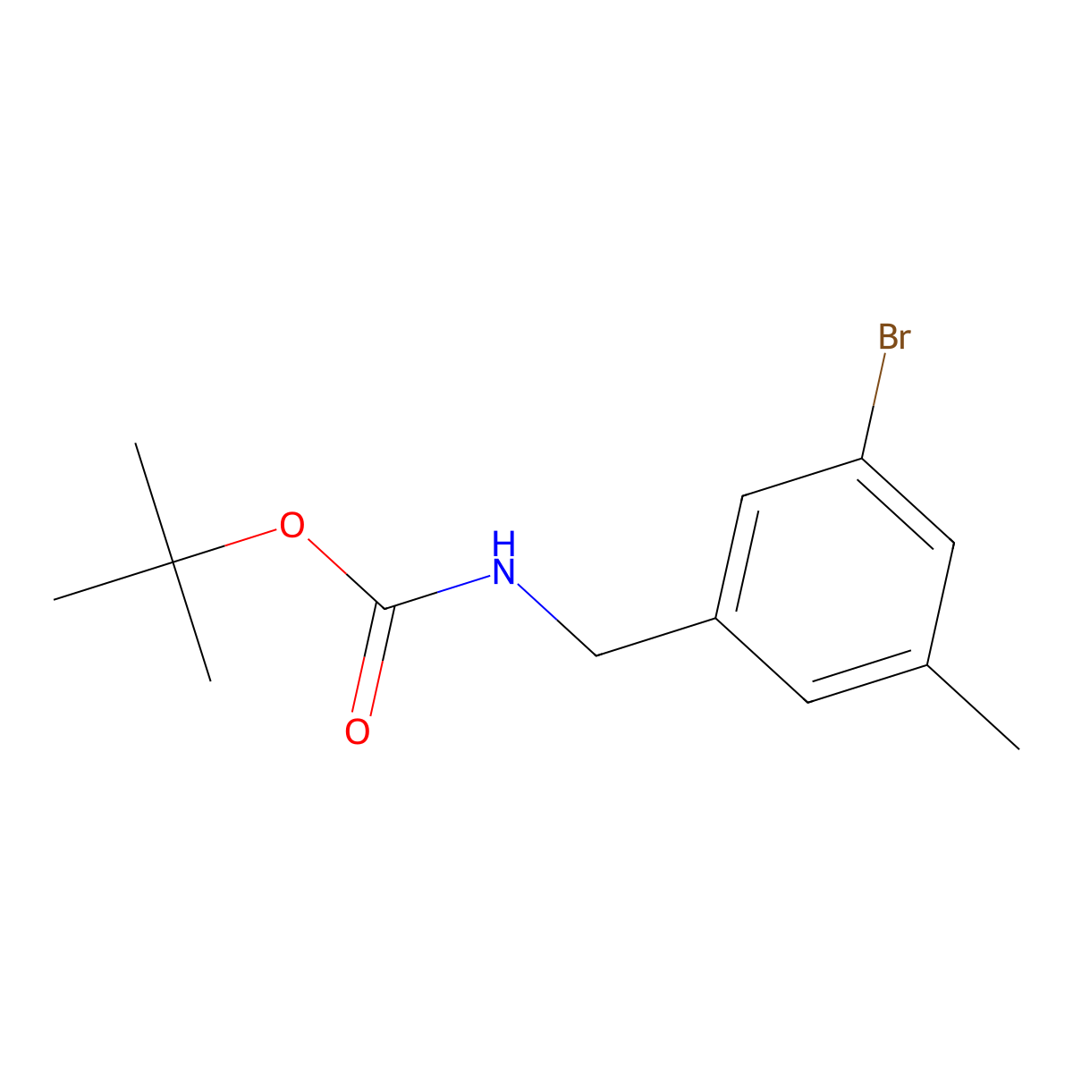 Tert-butyl 3-bromo-5-methylbenzylcarbamate molecular structure, CAS 1998726-82-1