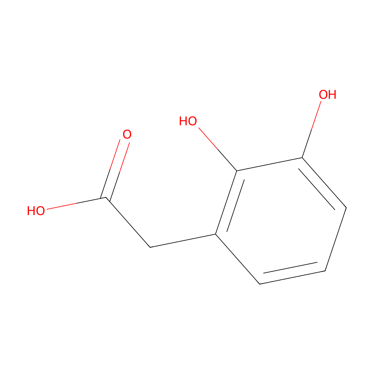 2-(2,3-Dihydroxyphenyl)acetic acid molecular structure, CAS 19988-45-5